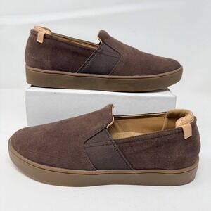 Spenco Backside Slip On Suede Shoes Mens 9 D Wide French Roast Lifestyle Sneaker